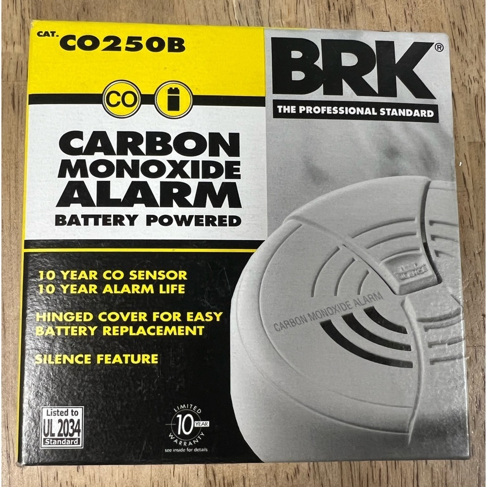 BRK Carbon Monoxide Battery Powered Alarm. NIB